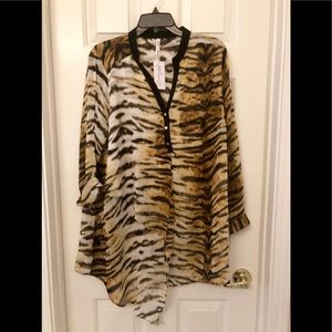Leopard Print Chiffon Tunic